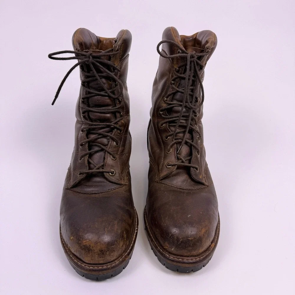 VTG Chippewa Crazy Horse Logger Boots Steel Toe Super 11 EEE 3E USA Made 25485